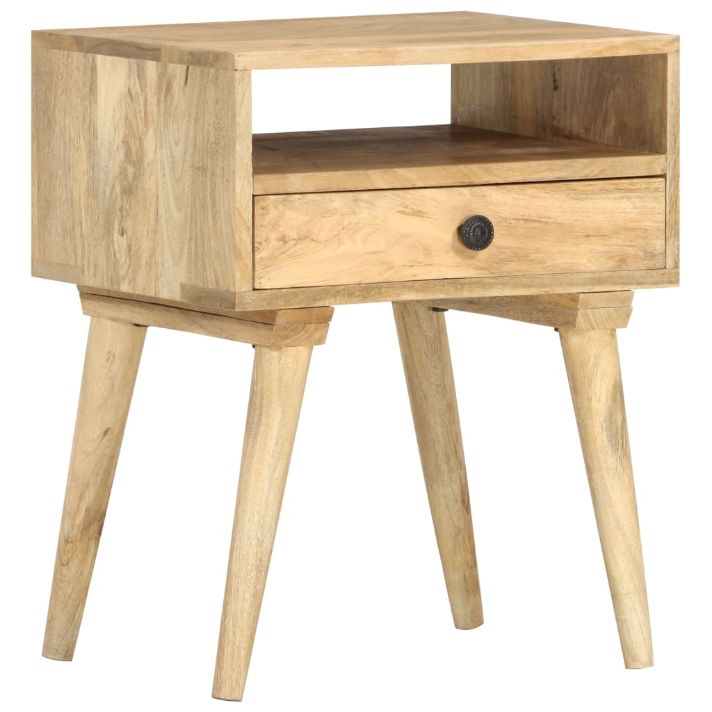 Mesita de noche de madera maciza de mango 40x35x50 cm