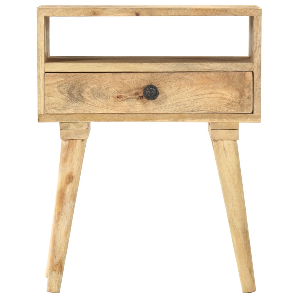 Mesita de noche de madera maciza de mango 40x35x50 cm - Imagen 2