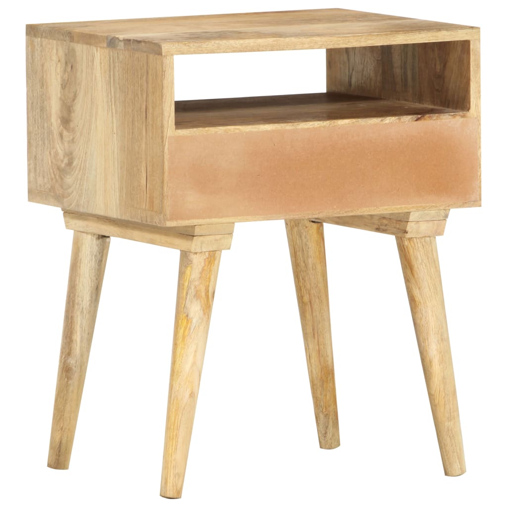 Mesita de noche de madera maciza de mango 40x35x50 cm - Imagen 4
