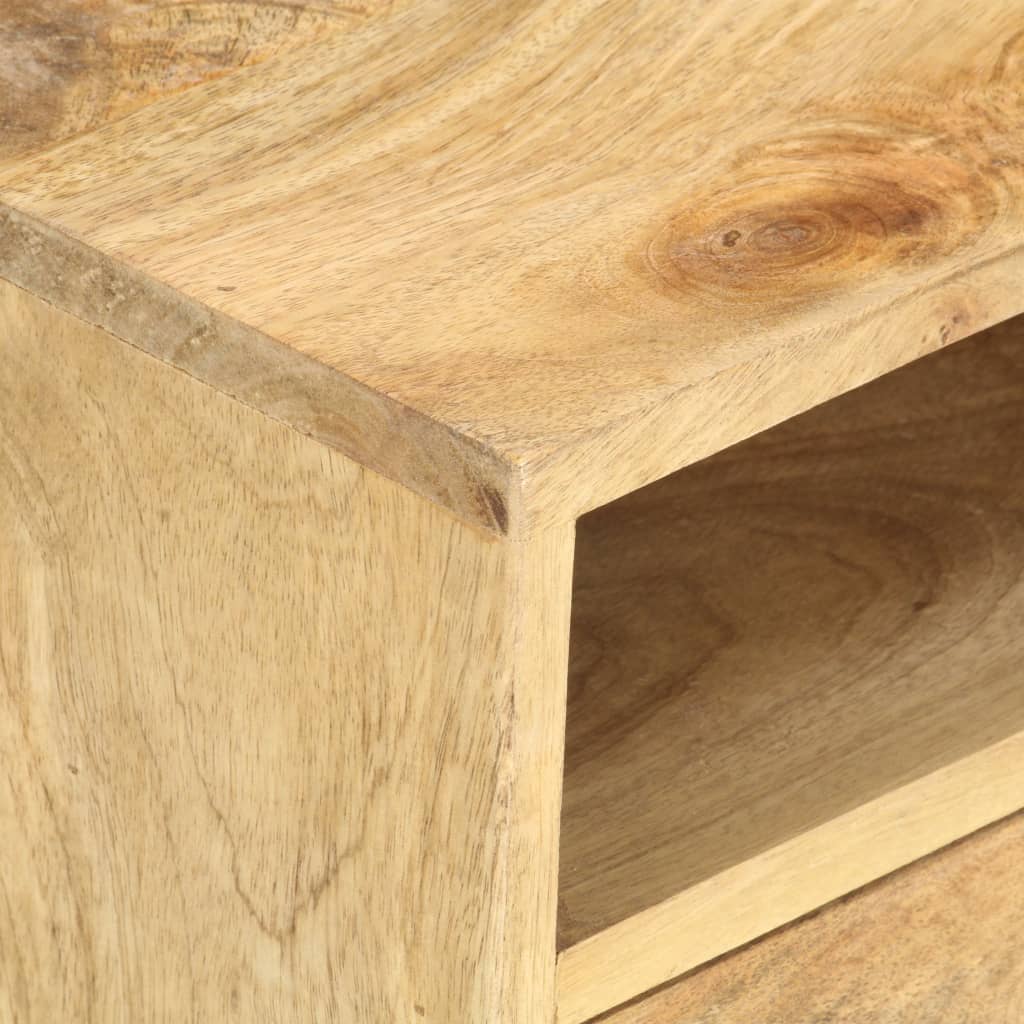 Mesita de noche de madera maciza de mango 40x35x50 cm - Imagen 5