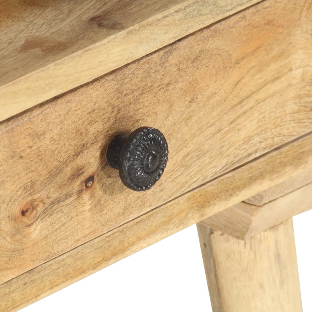 Mesita de noche de madera maciza de mango 40x35x50 cm - Imagen 6