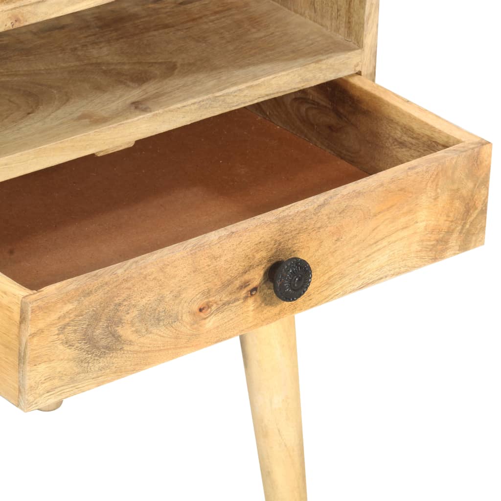 Mesita de noche de madera maciza de mango 40x35x50 cm - Imagen 7