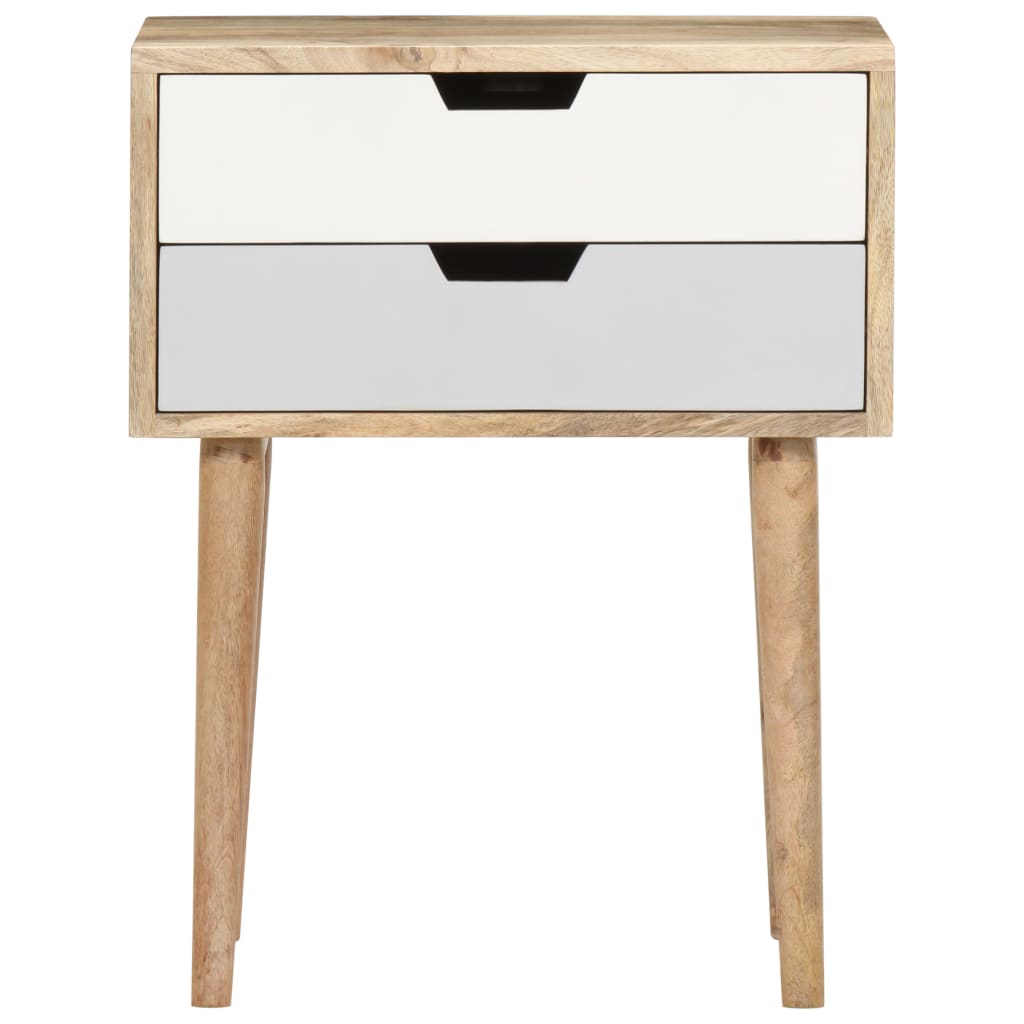 Mesita de noche de madera maciza de mango 47x35x59 cm - Imagen 3