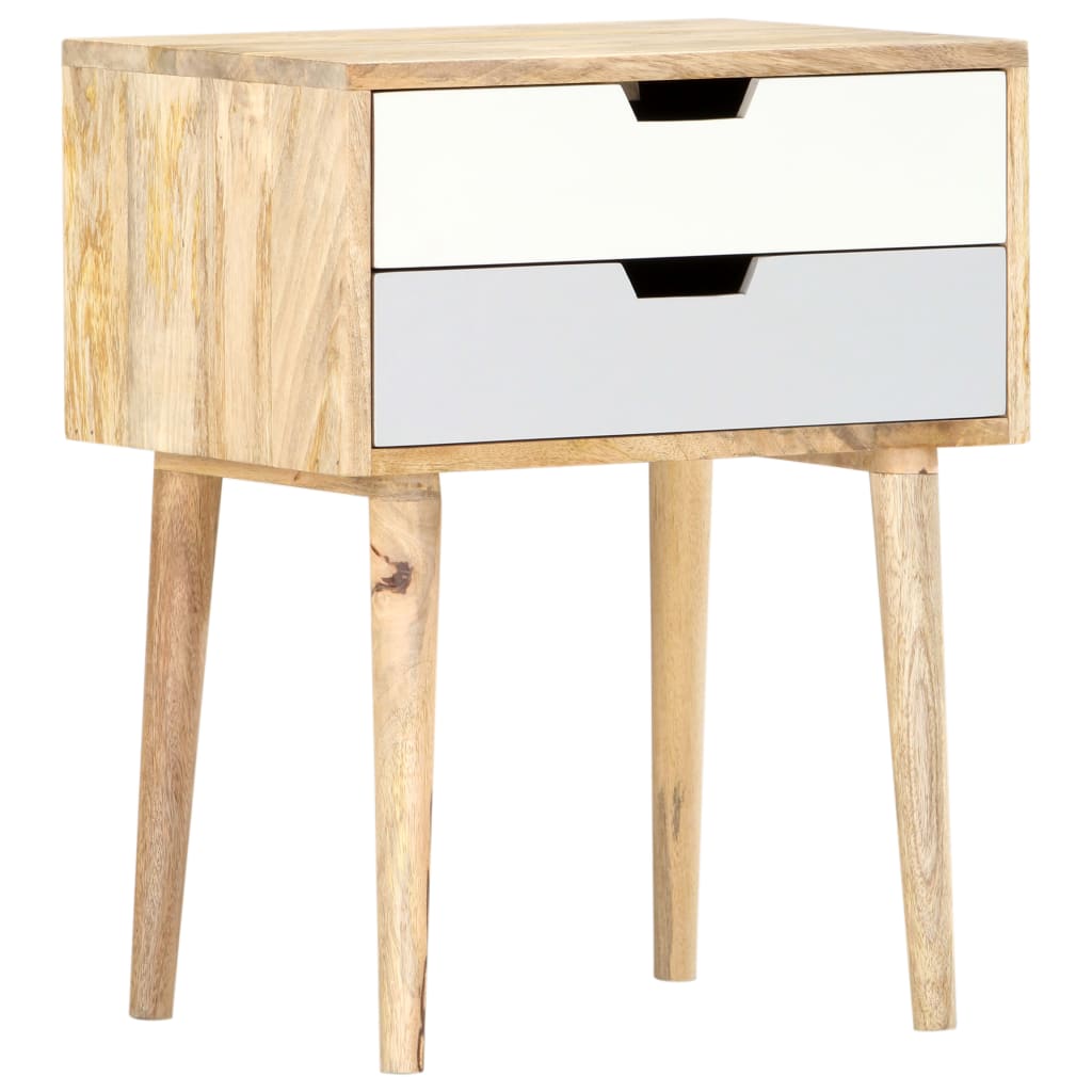 Mesita de noche de madera maciza de mango 47x35x59 cm - Imagen 8