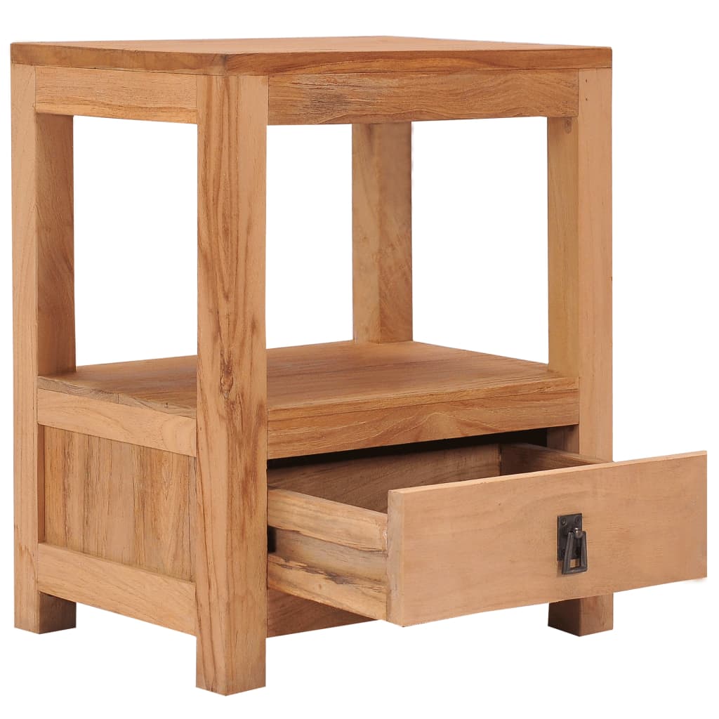 Mesita de noche de madera maciza de mango 40x30x50 cm - Imagen 2