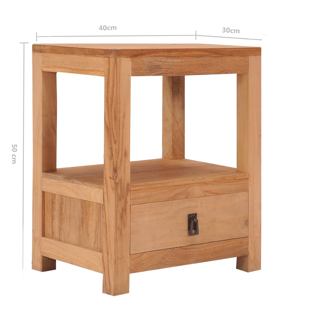 Mesita de noche de madera maciza de mango 40x30x50 cm - Imagen 8