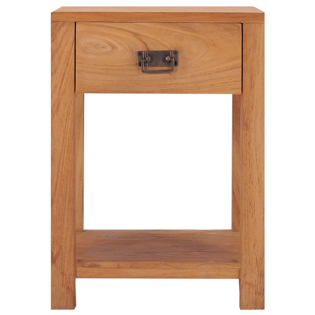 Mesita de noche de madera maciza de teca 35x35x50 cm - Imagen 3