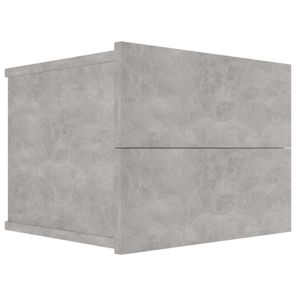 Mesita de noche madera contrachapada gris hormigón 40x30x30 cm - Imagen 2
