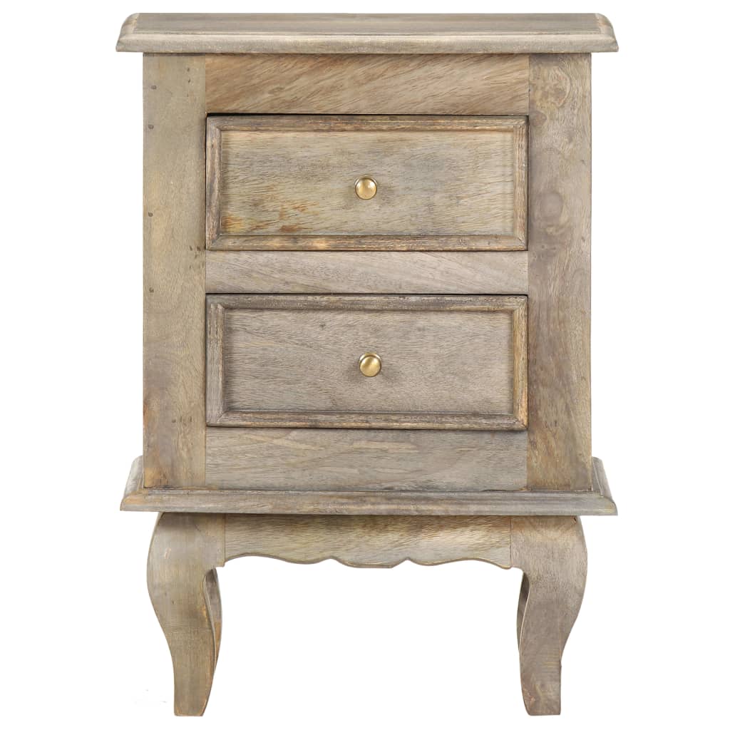 Mesita de noche madera maciza de mango 40x30x55 cm - Imagen 2