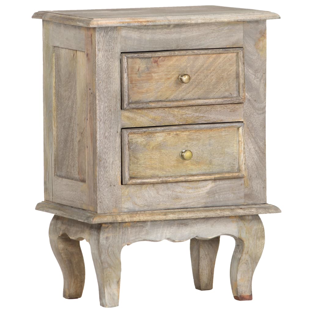 Mesita de noche madera maciza de mango 40x30x55 cm - Imagen 11