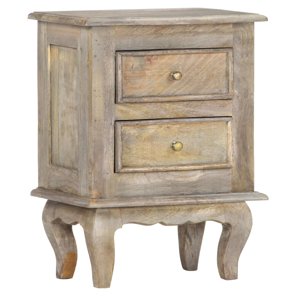 Mesita de noche madera maciza de mango 40x30x55 cm - Imagen 7