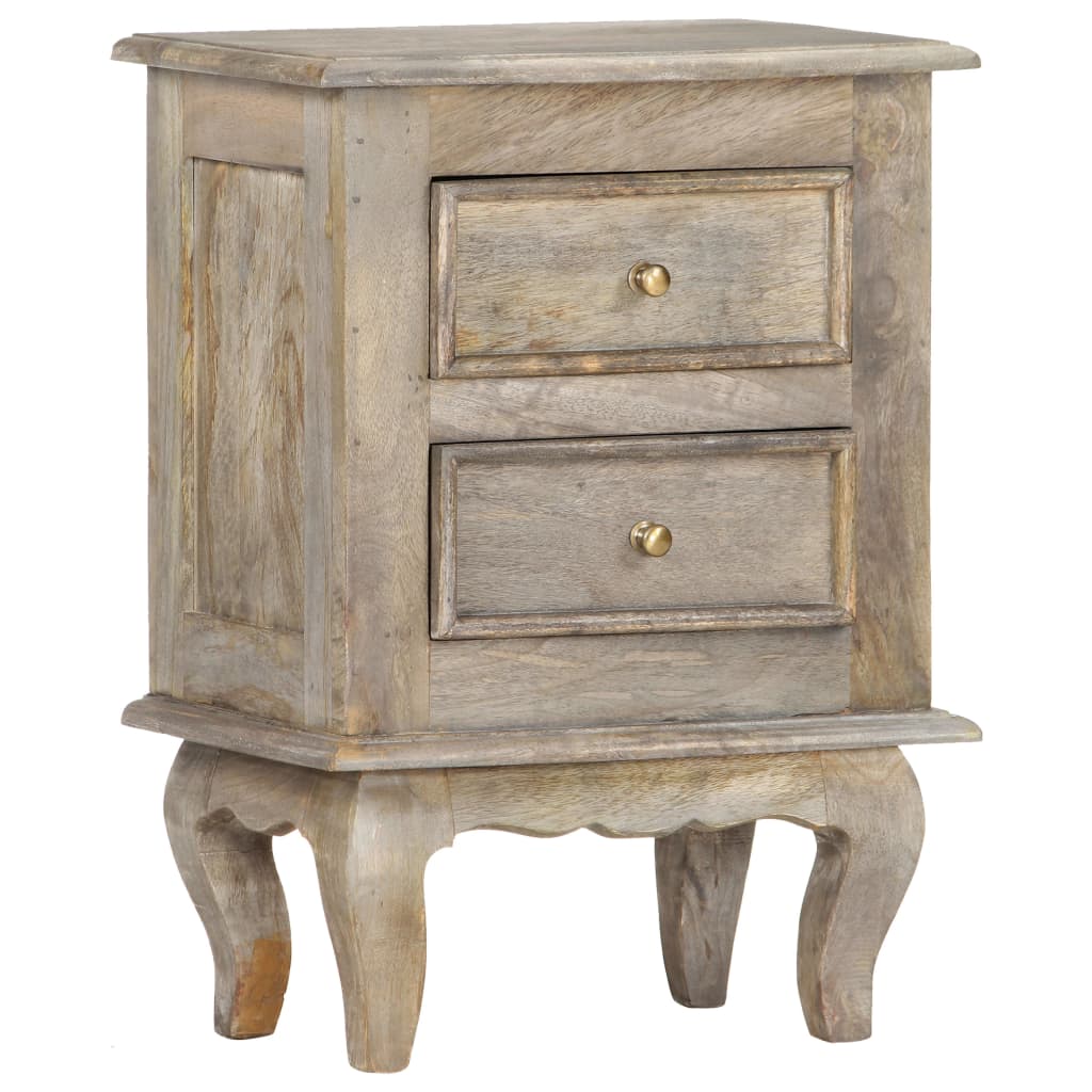 Mesita de noche madera maciza de mango 40x30x55 cm - Imagen 9