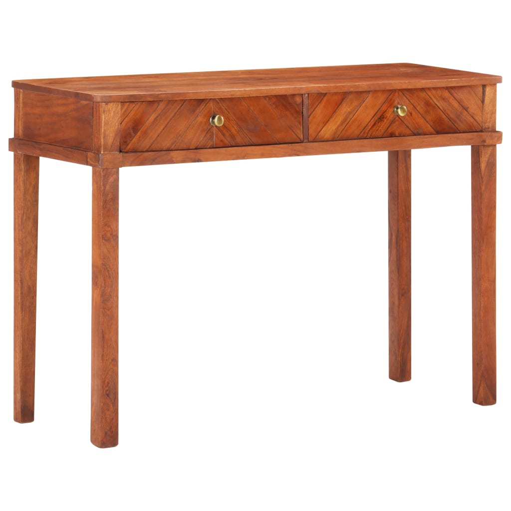 Mesa consola de madera maciza de acacia 110x40x76 cm - Imagen 12