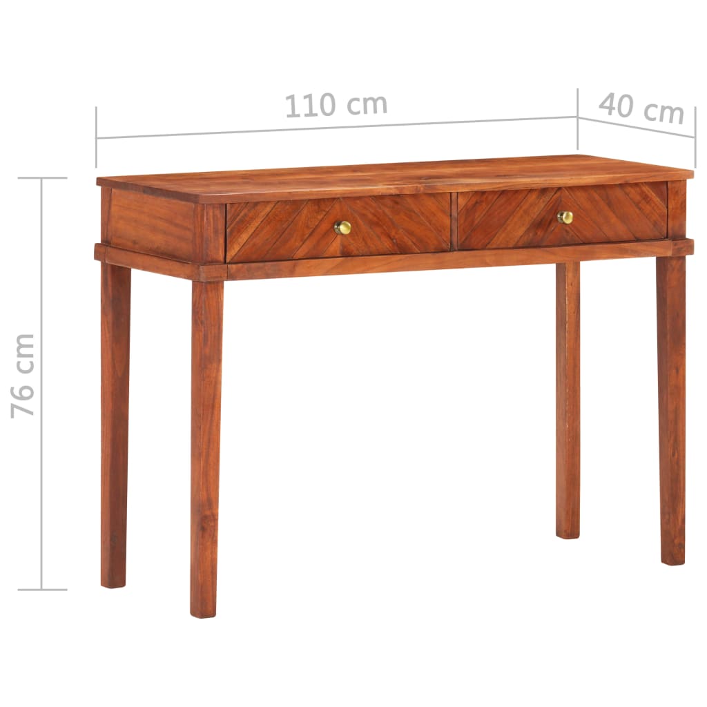 Mesa consola de madera maciza de acacia 110x40x76 cm - Imagen 8