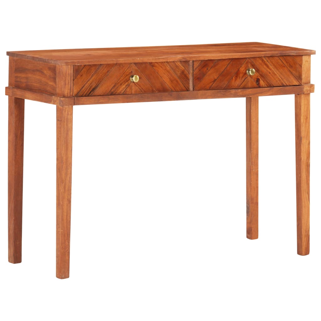 Mesa consola de madera maciza de acacia 110x40x76 cm - Imagen 9