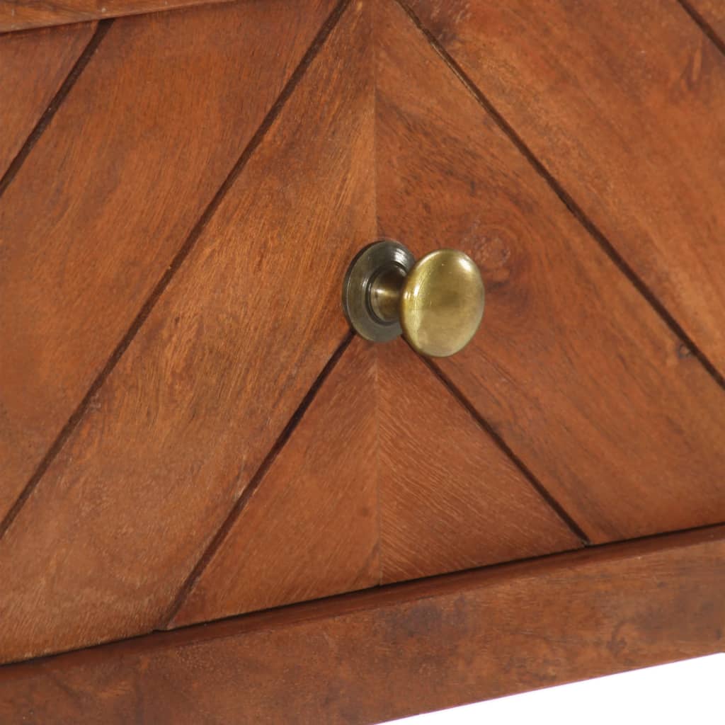 Mesita de noche de madera maciza de acacia 40x40x50 cm - Imagen 7