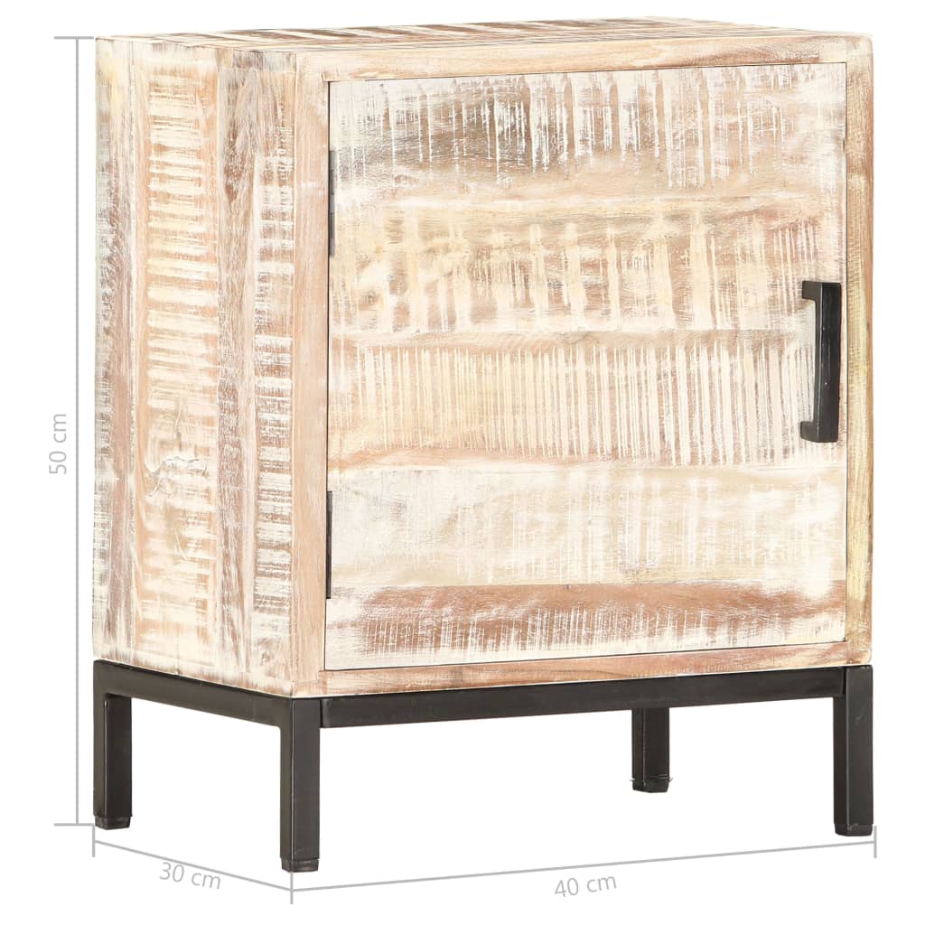 Mesita de noche de madera maciza de acacia 40x30x50 cm - Imagen 7