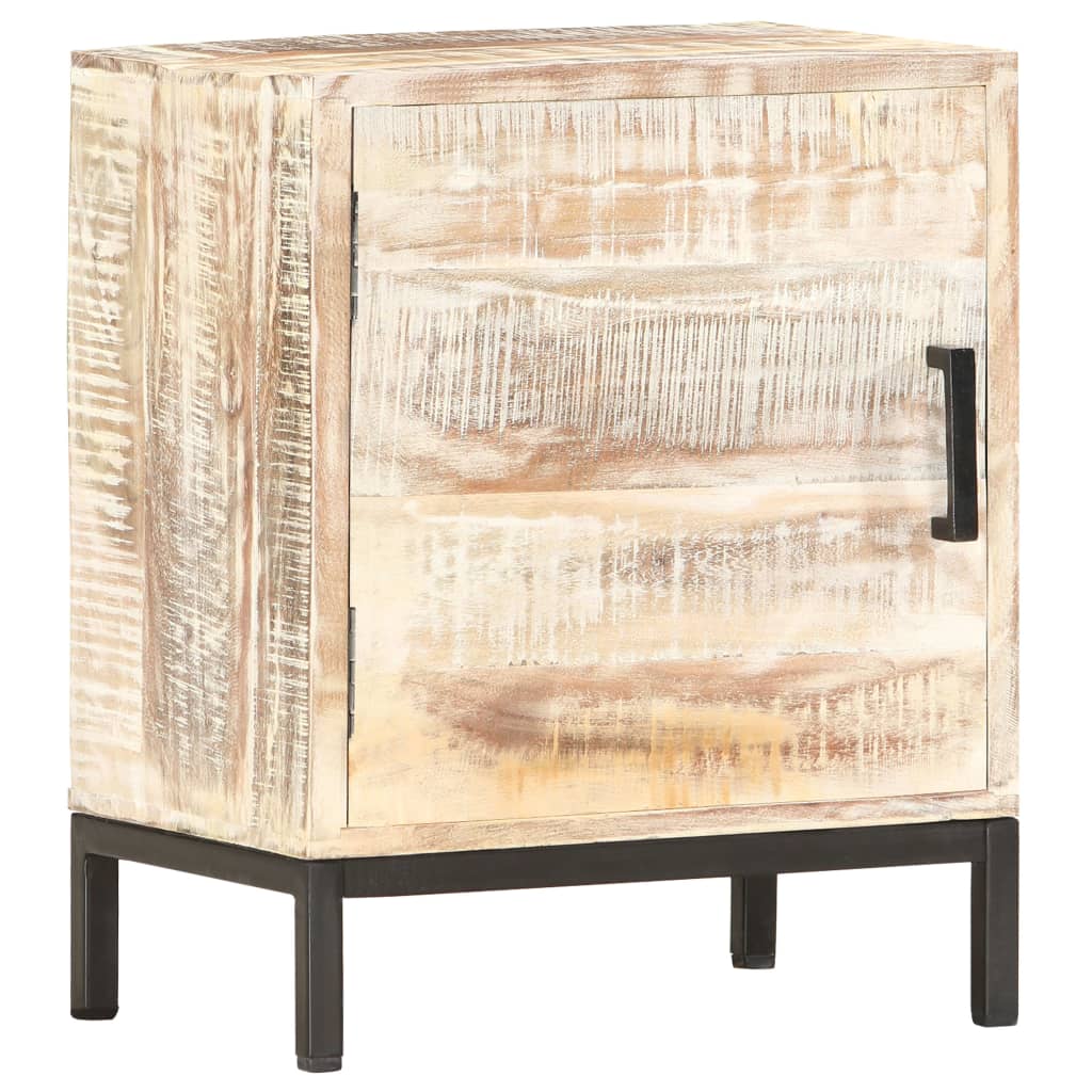 Mesita de noche de madera maciza de acacia 40x30x50 cm - Imagen 8