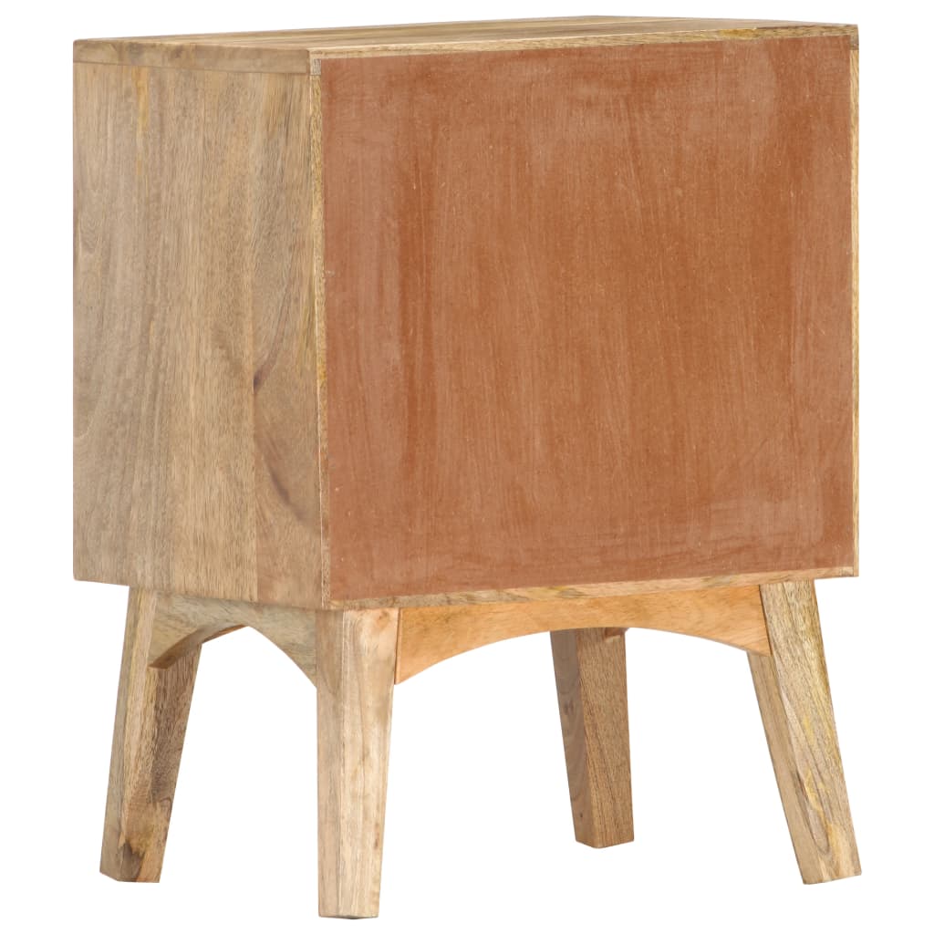 Mesita de noche de madera maciza de mango 40x35x55 cm - Imagen 4