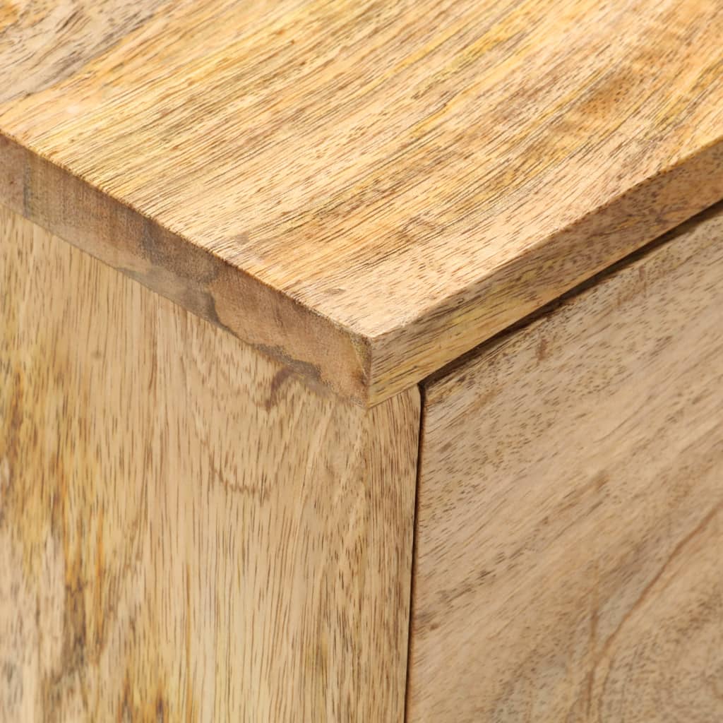 Mesita de noche de madera maciza de mango 40x35x55 cm - Imagen 5