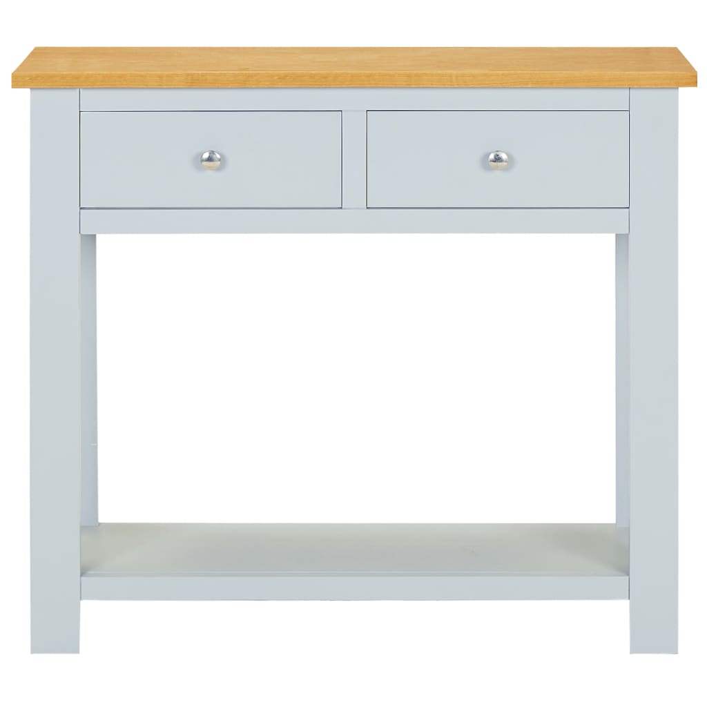 Mesa consola de madera maciza de roble 83x30x73 cm - Imagen 2