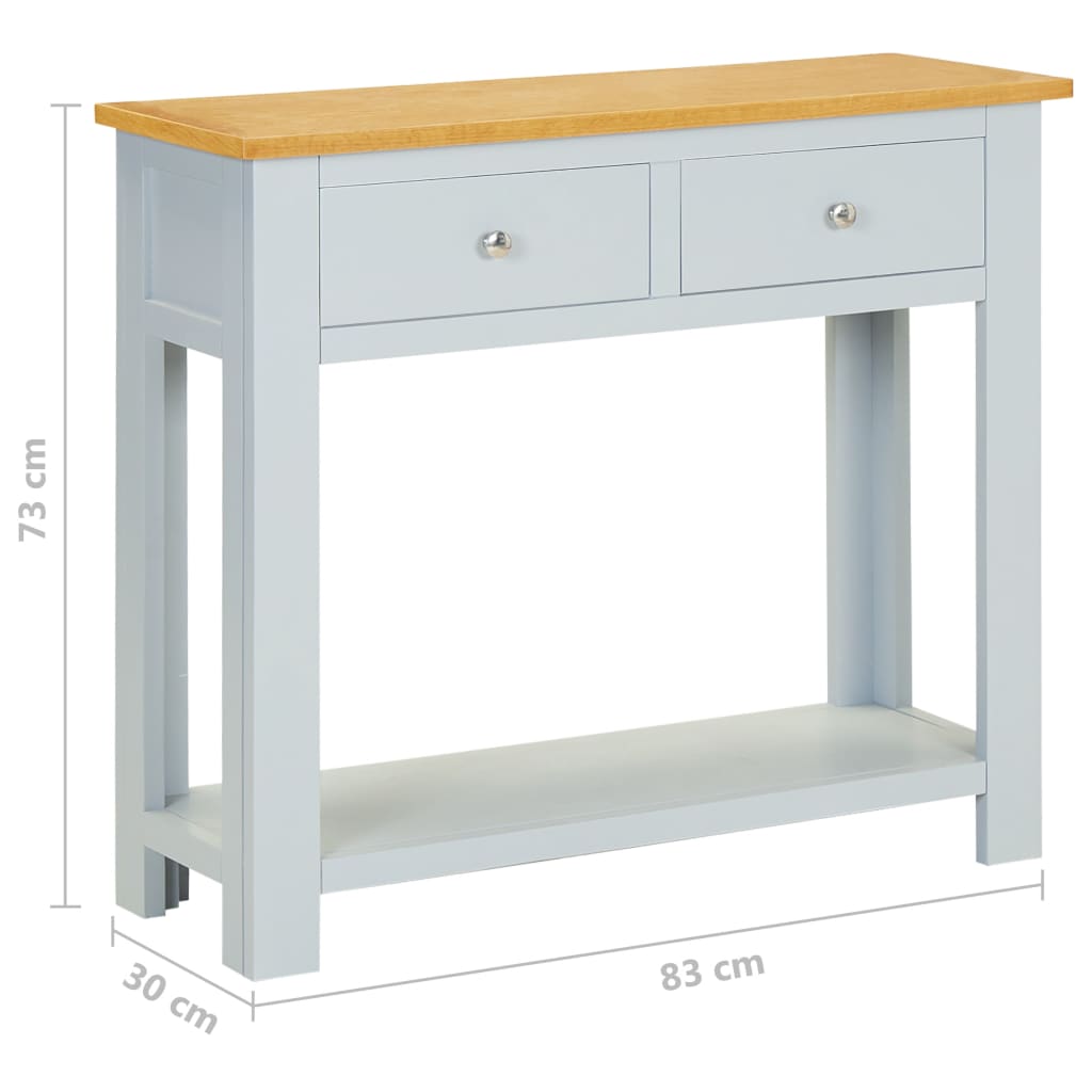 Mesa consola de madera maciza de roble 83x30x73 cm - Imagen 9