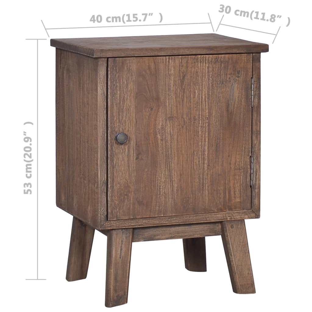 Mesita de noche de madera maciza de teca 40x30x53 cm - Imagen 7
