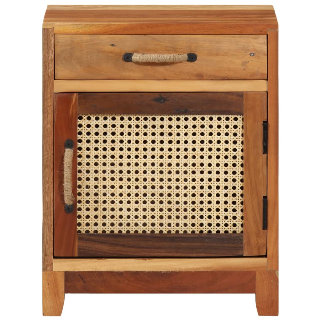 Mesita de noche de madera maciza reciclada 40x30x50 cm - Imagen 3