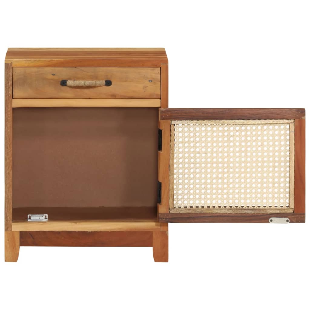 Mesita de noche de madera maciza reciclada 40x30x50 cm - Imagen 4