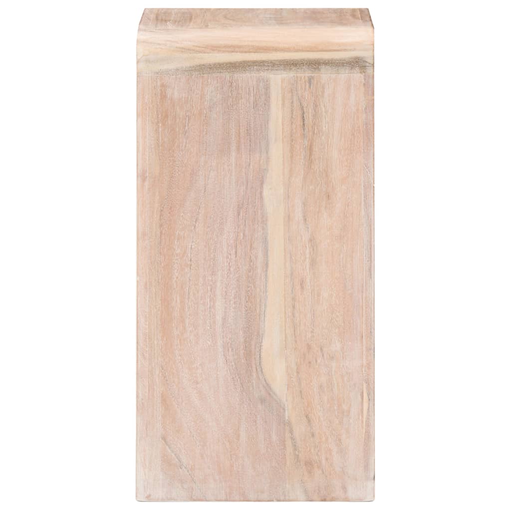 Mesita de noche de madera maciza de acacia 40x30x60 cm - Imagen 4