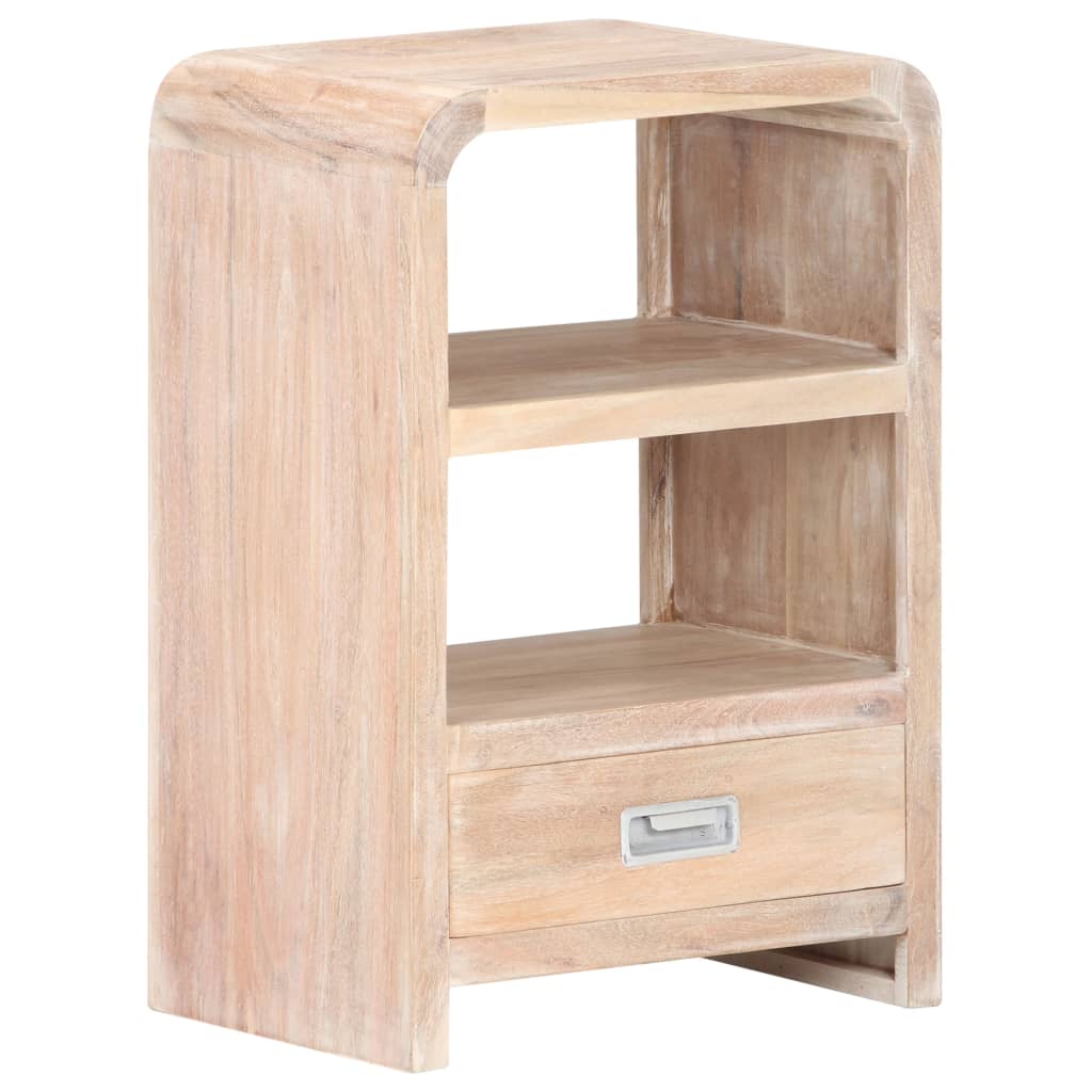 Mesita de noche de madera maciza de acacia 40x30x60 cm - Imagen 9