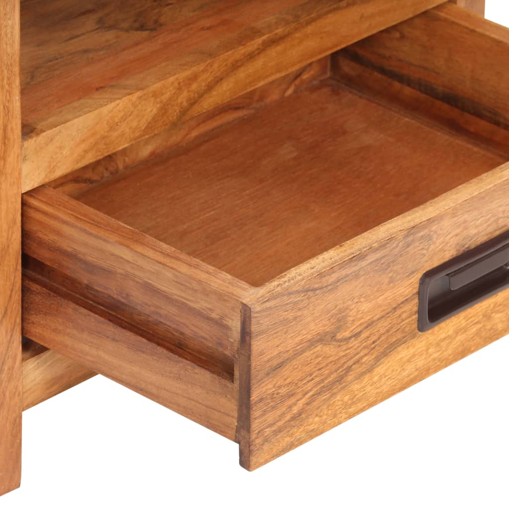 Mesita de noche madera maciza acacia acabado miel 40x30x60 cm - Imagen 7