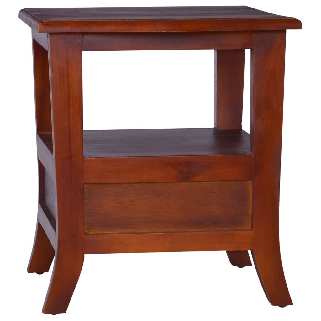 Mesita de noche clásica madera maciza de caoba marrón - Imagen 4