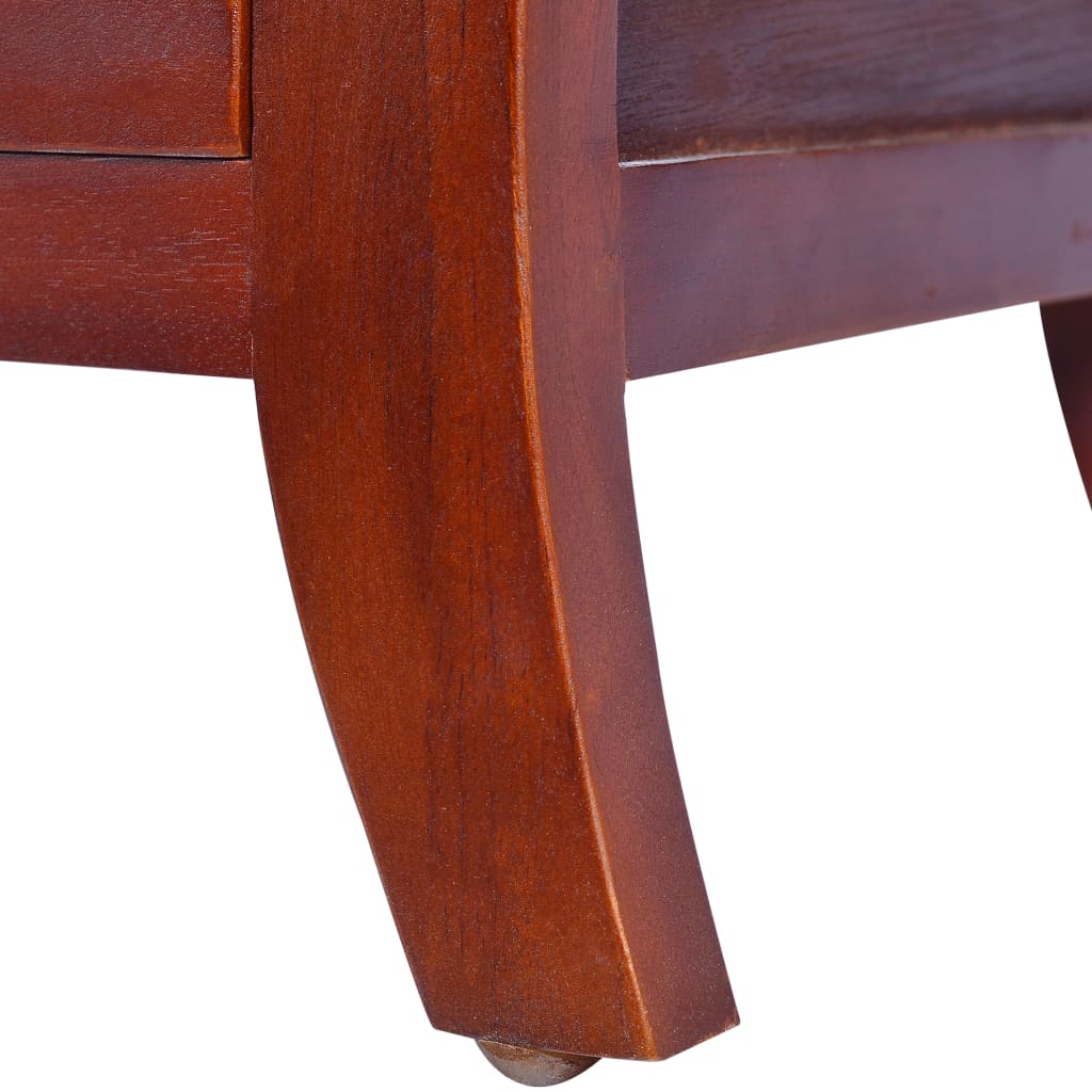 Mesita de noche clásica madera maciza de caoba marrón - Imagen 7