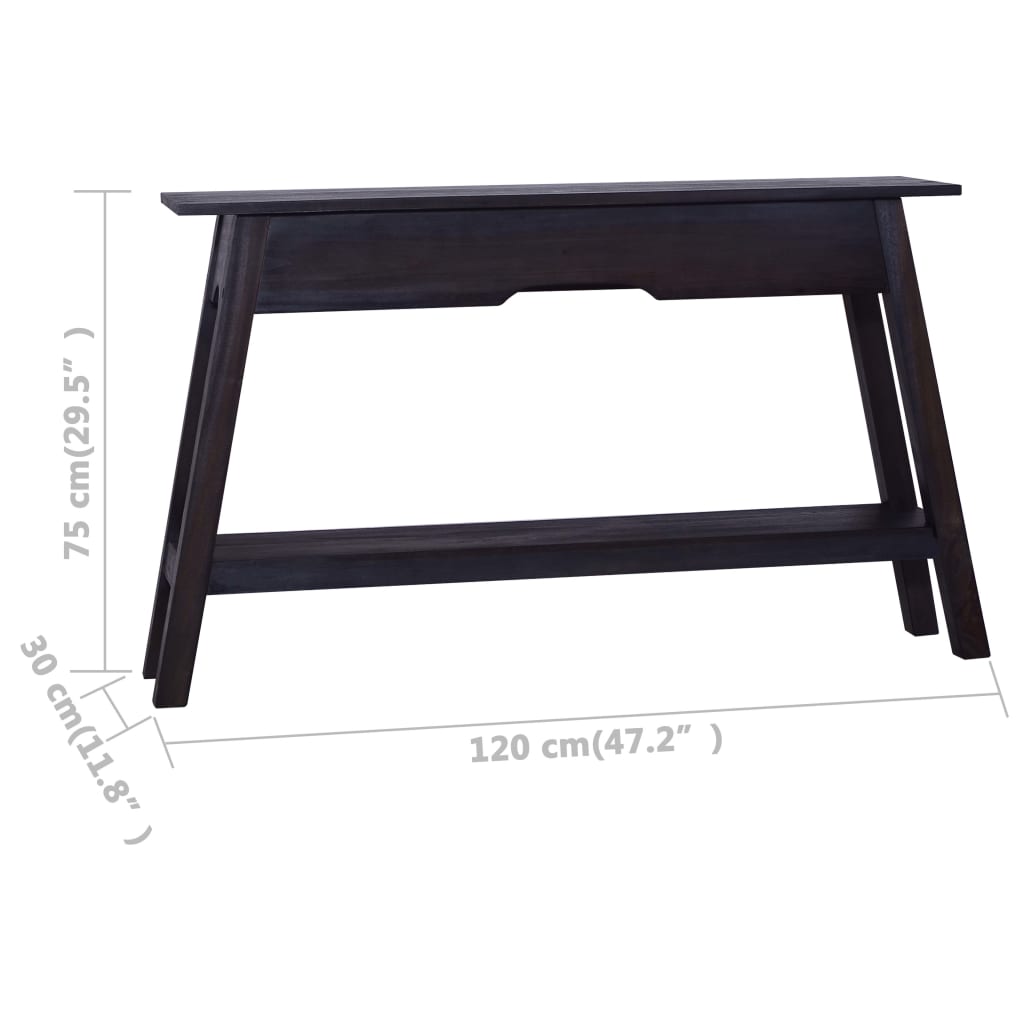Mesa consola de madera maciza de caoba negra 120x30x75 cm - Imagen 7