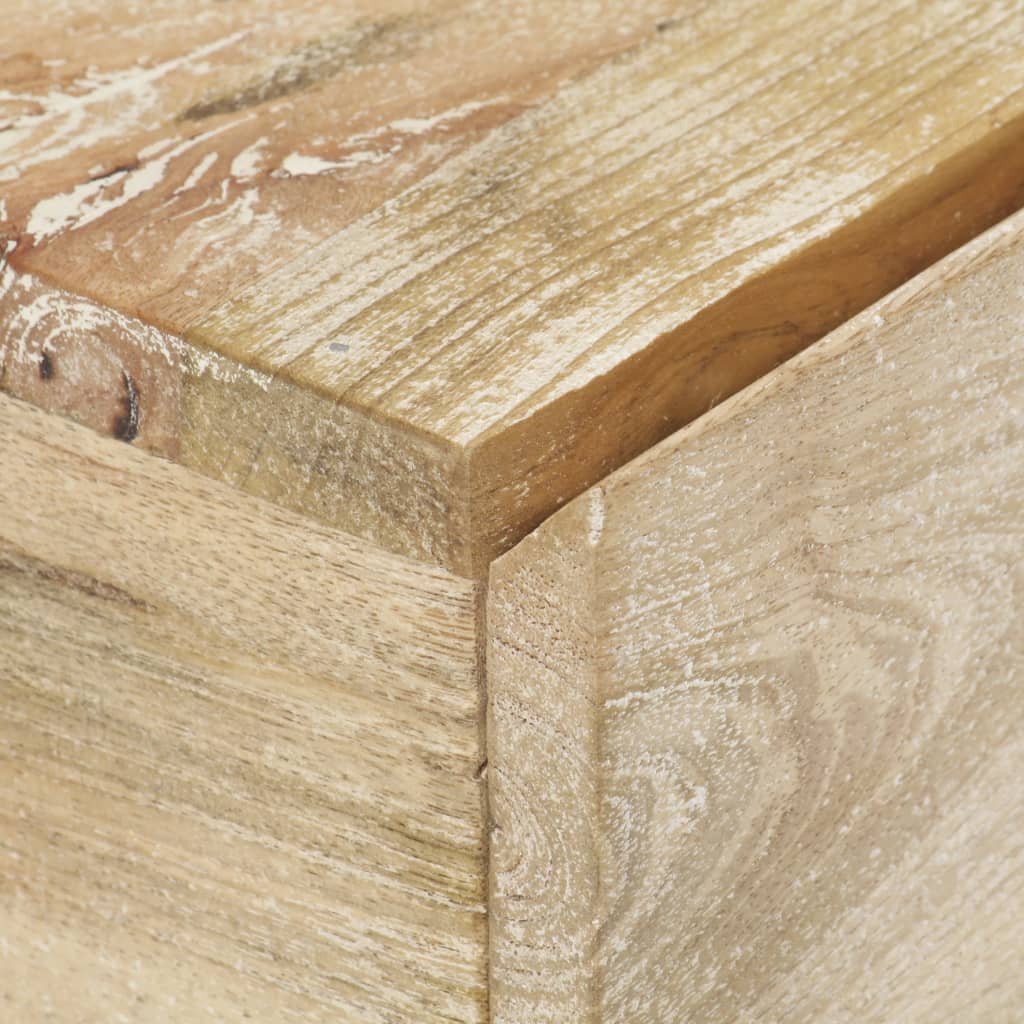 Mesita de noche de madera maciza de mango 40x30x50 cm - Imagen 5