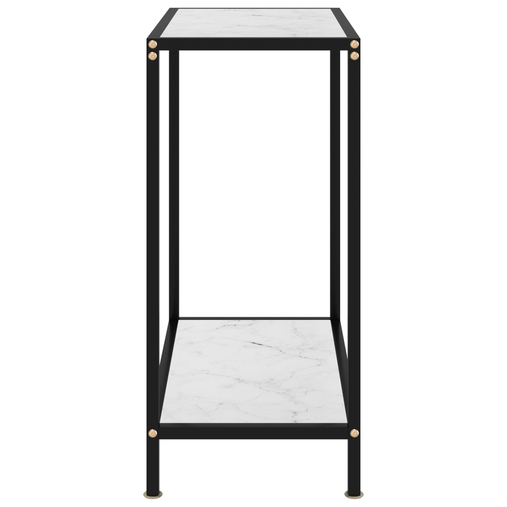 Mesa de consola vidrio templado blanco 60x35x75 cm - Imagen 3