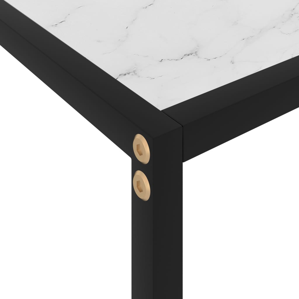 Mesa de consola vidrio templado blanco 60x35x75 cm - Imagen 5