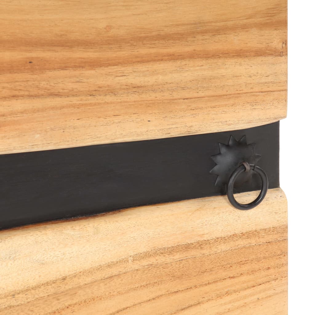 Mesita de noche de madera maciza de acacia 40x30x51 cm - Imagen 6