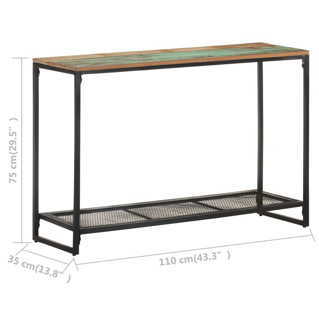 Mesa consola de madera maciza reciclada 110x35x75 cm - Imagen 6