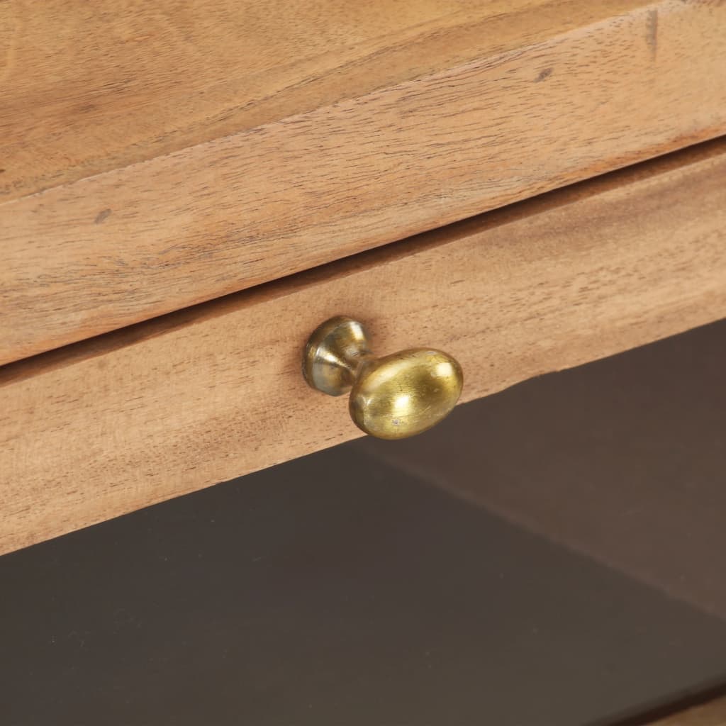 Mesita de noche de madera maciza de acacia 40x30x50 cm - Imagen 6