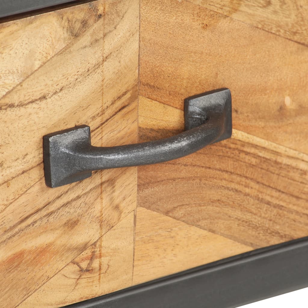 Mesa consola de madera maciza de acacia 110x35x75 cm - Imagen 4