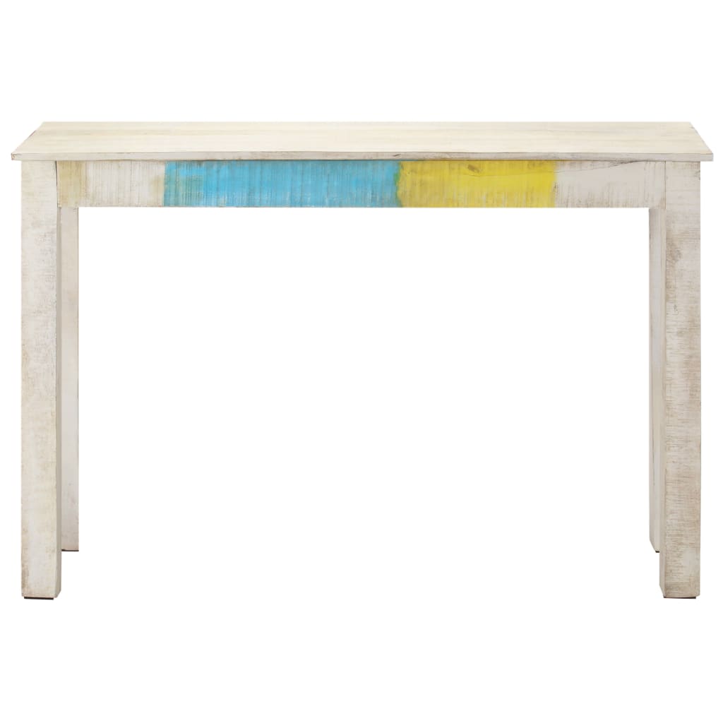 Mesa consola de madera de mango rugosa blanca 115x35x77 cm - Imagen 2