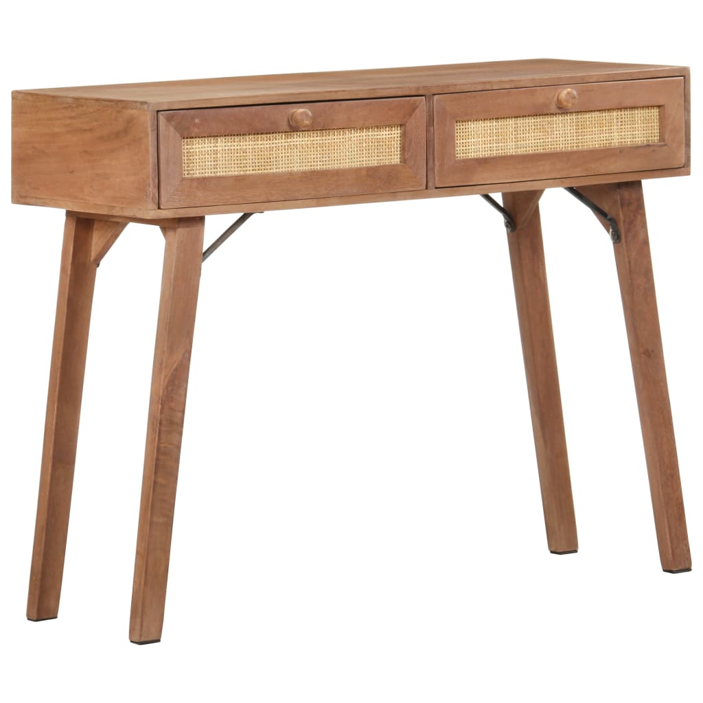 Mesa consola de madera maciza de mango 100x35x76 cm - Imagen 12