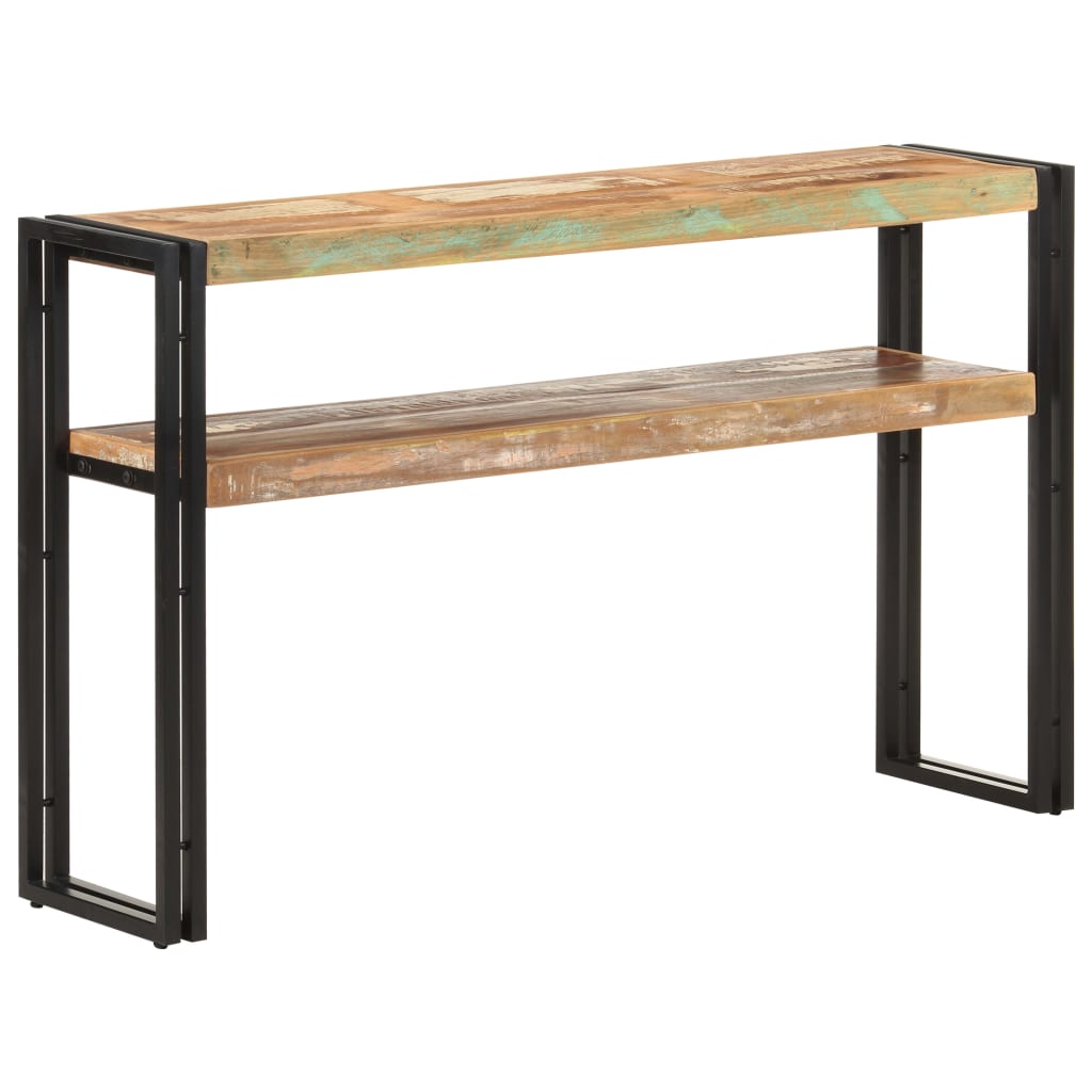 Mesa consola de madera maciza reciclada 120x30x75 cm - Imagen 7