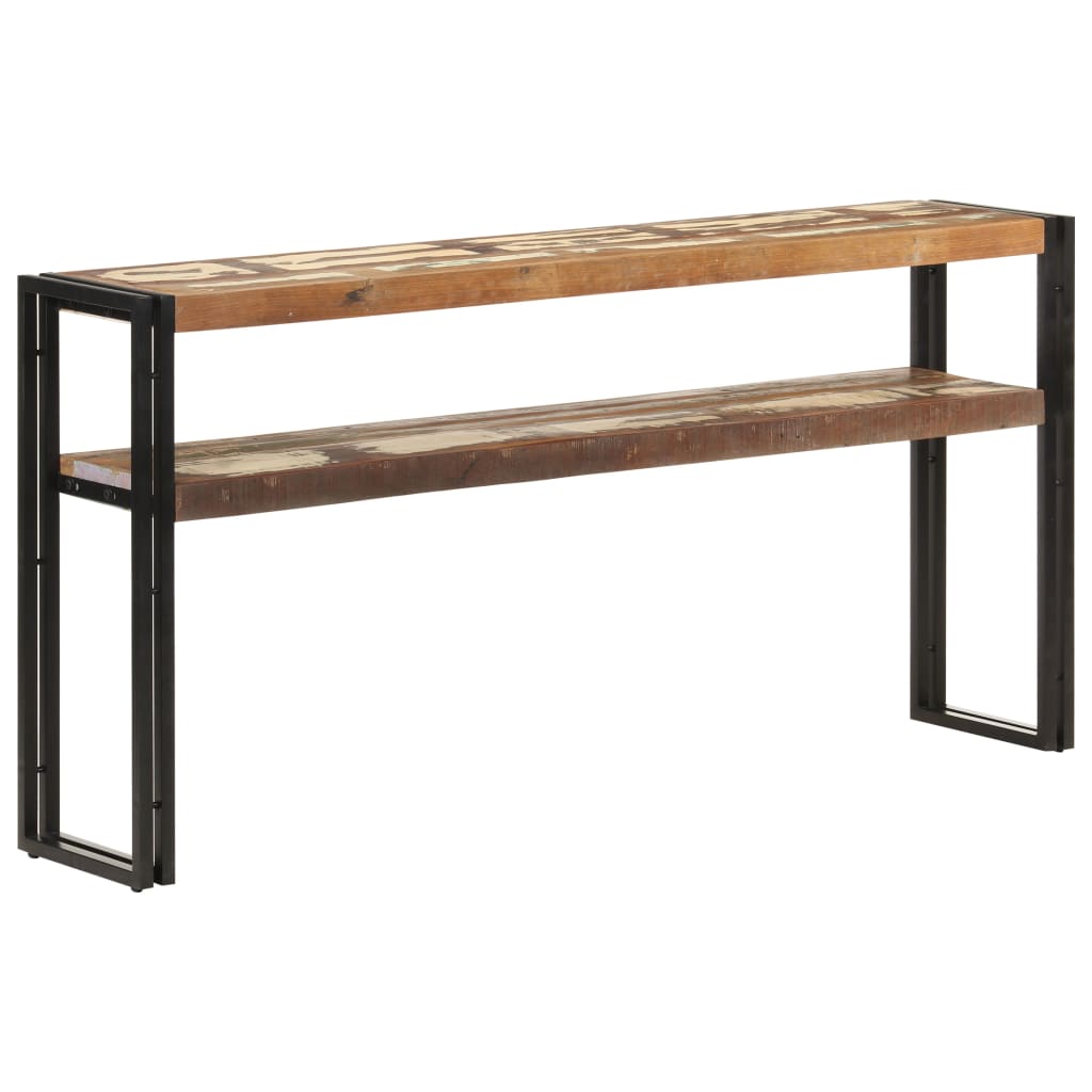 Mesa consola de madera maciza reciclada 150x30x75 cm - Imagen 7