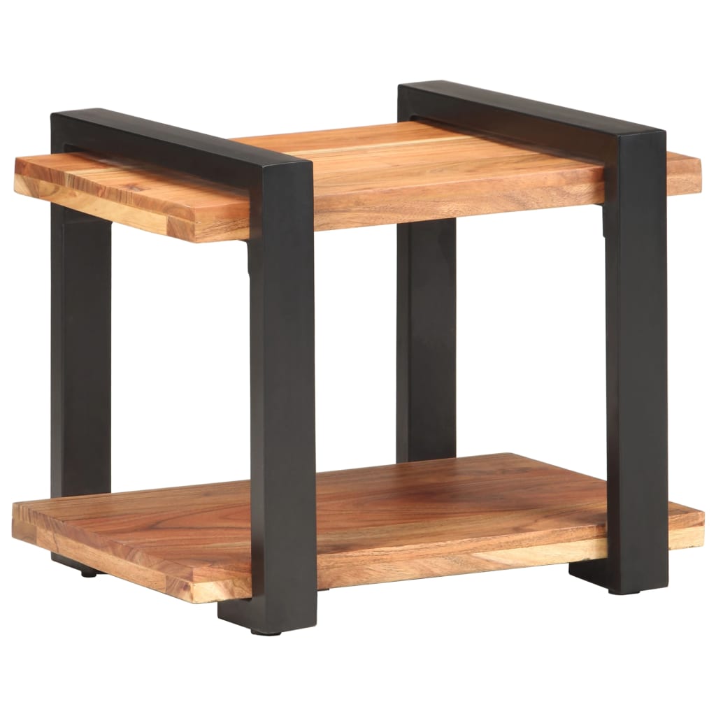 Mesita de noche de madera maciza de acacia 50x40x40 cm - Imagen 11