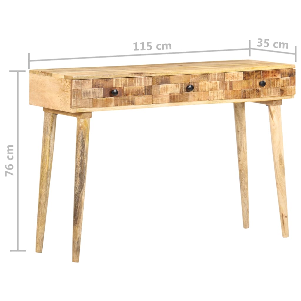 Mesa consola de madera maciza de mango 115x35x76 cm - Imagen 8