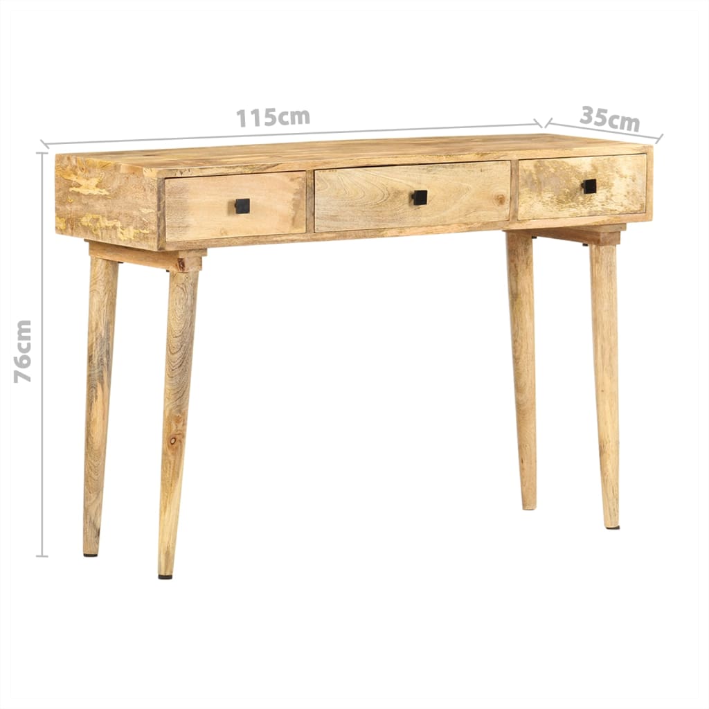 Mesa consola de madera maciza de mango 115x35x76 cm - Imagen 9