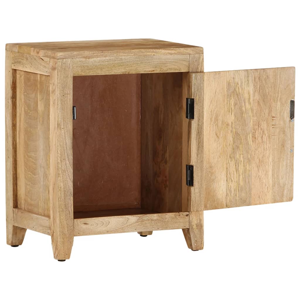 Mesita de noche de madera maciza de mango 40x30x50 cm - Imagen 4